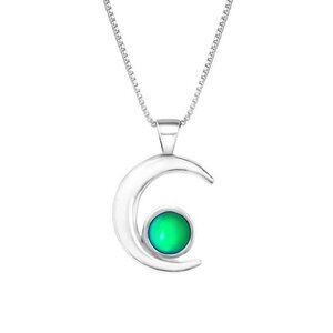 Moon Pendant Handmade Sterling Silver Crystal Jewelry Charm